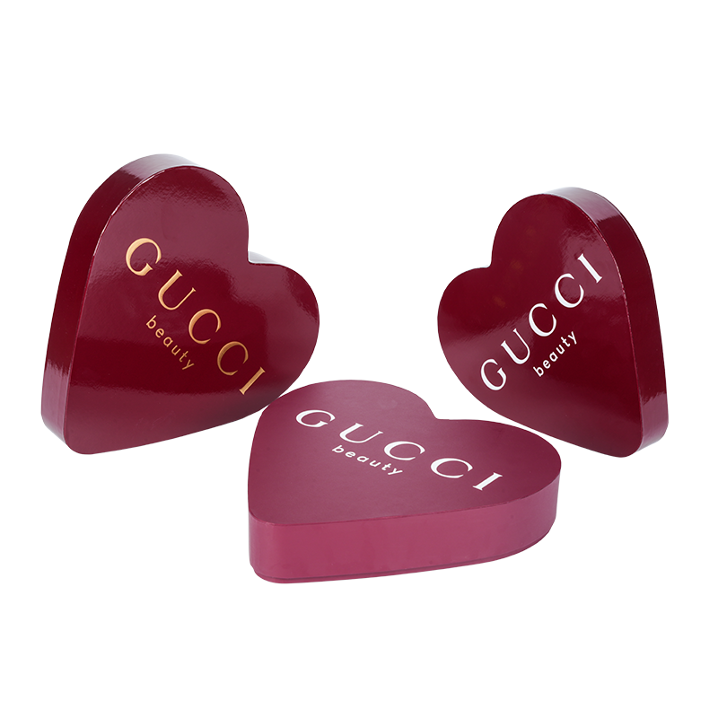Scatola per imballaggio cosmetico con coperchio superiore e inferiore a forma di cuore
