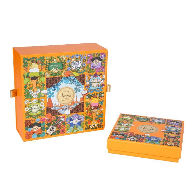 Scatola rigida per imballaggio di cioccolato a doppia porta