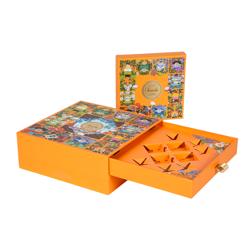 Scatola rigida per imballaggio di cioccolato a doppia porta