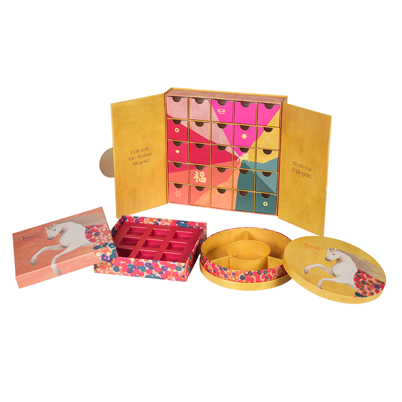 Scatola rigida per imballaggio di cioccolato a doppia porta