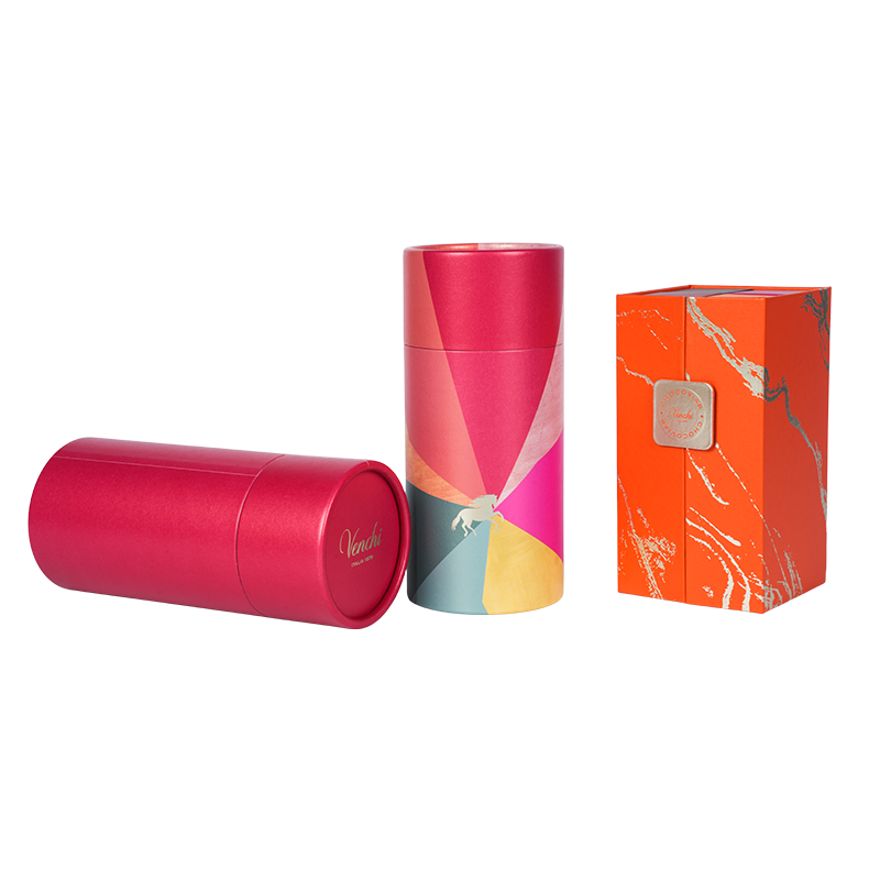 Scatola rotonda per cioccolatini con coperchio rigido sollevabile (paradiso e terra)