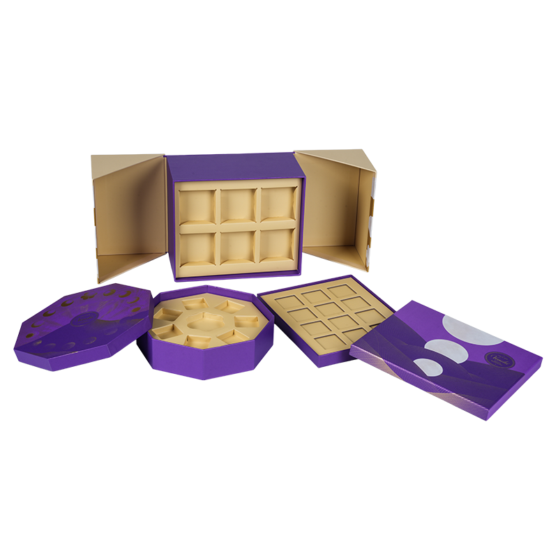 Scatola rigida per imballaggio di cioccolato a doppia porta