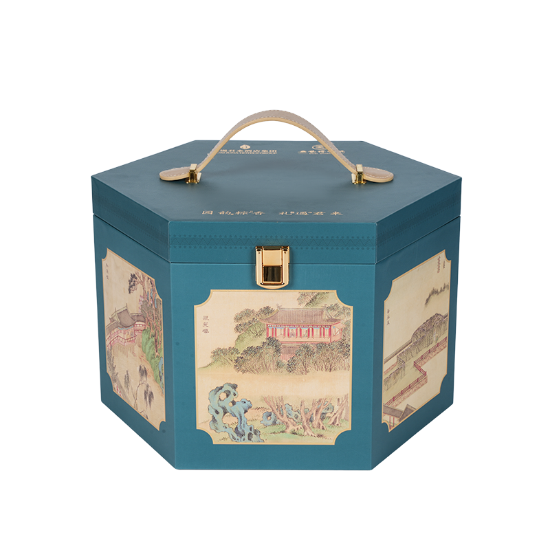 Scatola rigida per imballaggio di torte a doppia porta