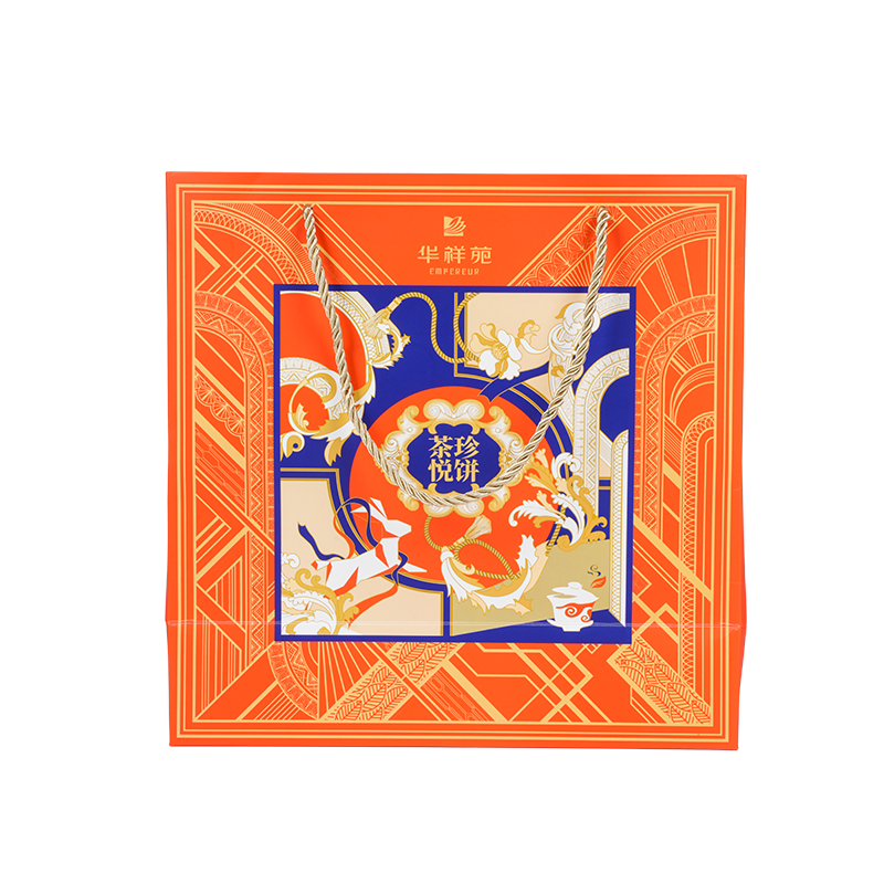 Borsa per il trasporto di torte in cartone kraft/bianco con manico resistente all'acqua