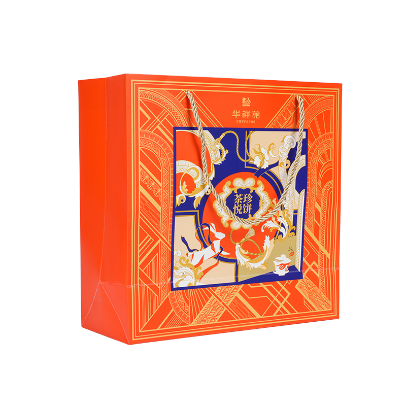 Borsa per il trasporto di torte in cartone kraft/bianco con manico resistente all'acqua