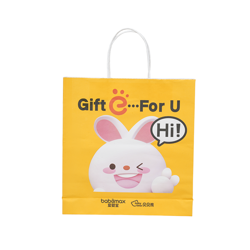 Sacchetto orizzontale di cartone bianco ispessito portatile per imballaggio di abbigliamento