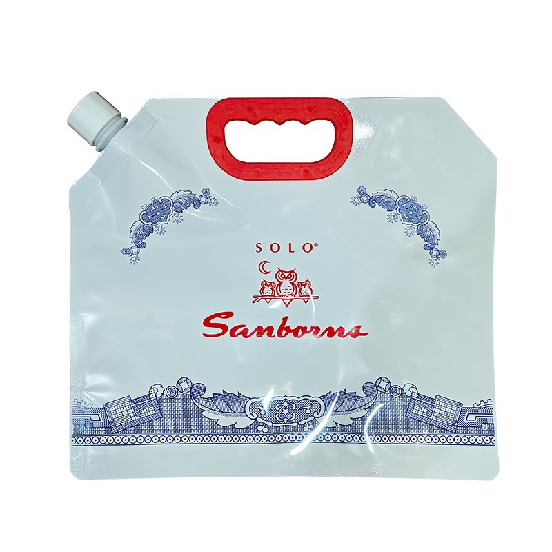 Sacco con chiusura a vite (swirl top) — busta rigida (stand-up) traslucida bianca