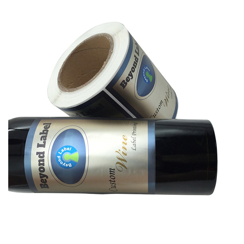 Etichetta della bottiglia di vino goffrata in lamina opaca