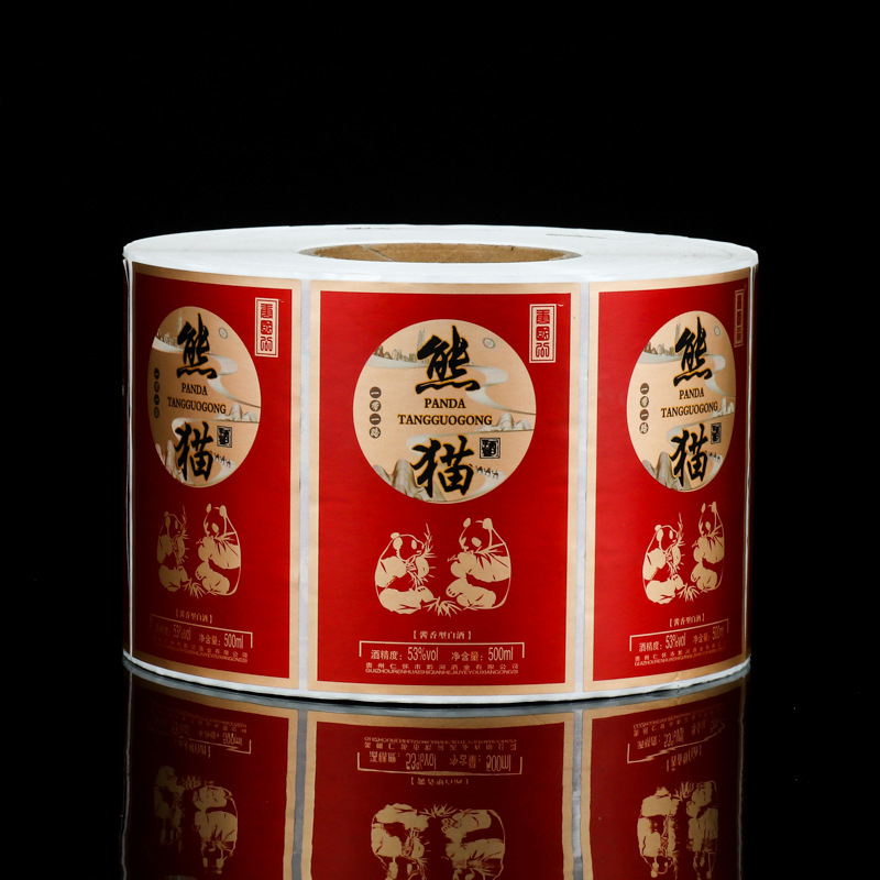 Etichetta della bottiglia di vino goffrata in lamina opaca