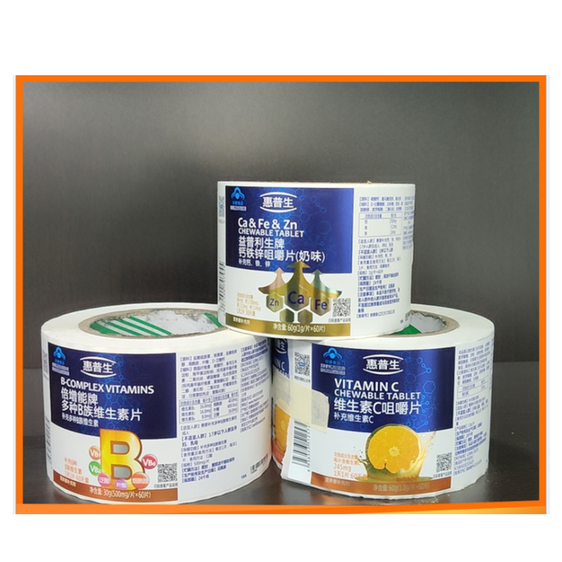 Etichette autoadesive per integratori sanitari