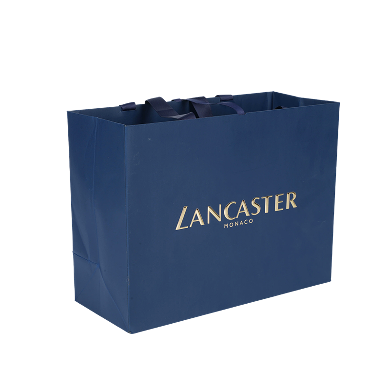 Sacco di carta in cartone bianco con manico orizzontale addensato per imballaggi per la cura della pelle