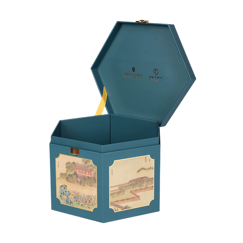 Confezione regalo portatile esagonale premium (confezione regalo Zongzi Dragon Boat Festival)