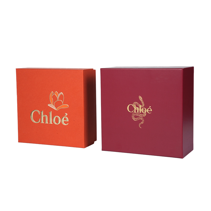 Scatola per imballaggio per la cura della pelle in carta dal design rigido con coperchio sollevabile di lusso con lamina d'oro in rilievo