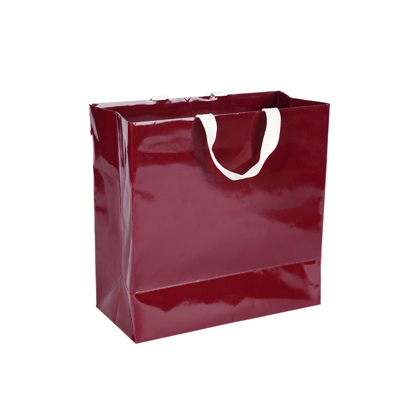 Borsa regalo laminata lucida bordeaux
