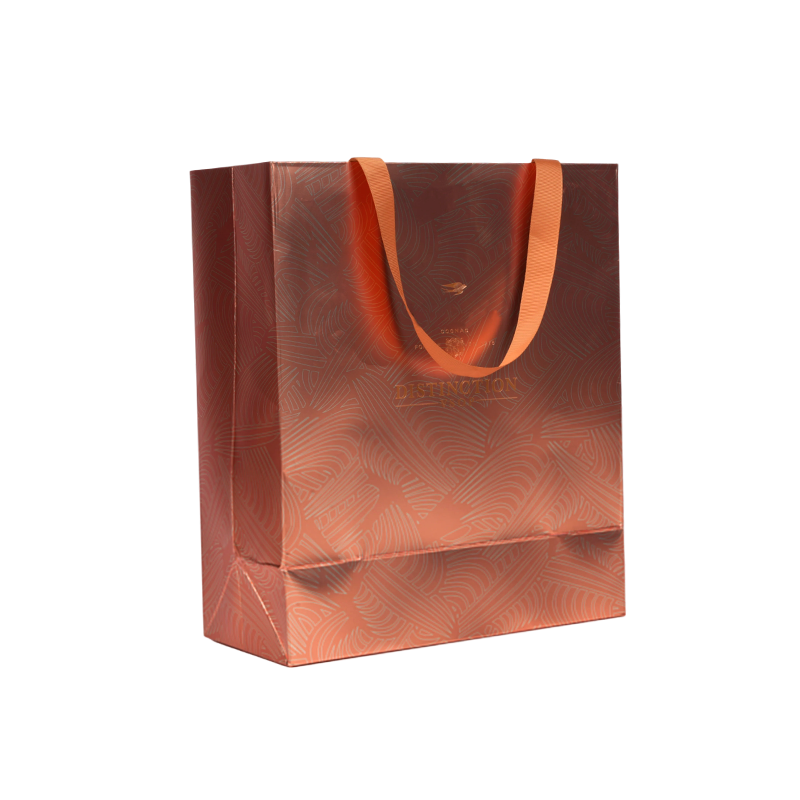 Sacchetto regalo in carta laminata metallizzata oro rosa
