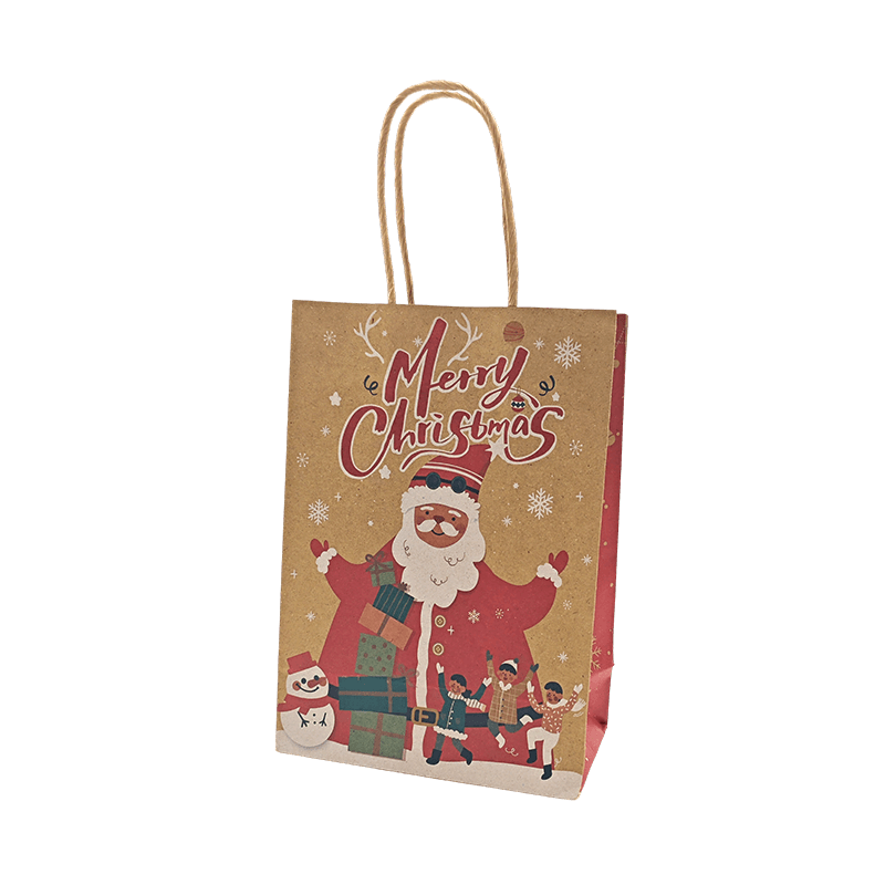 Set di sacchetti regalo natalizi in carta Kraft